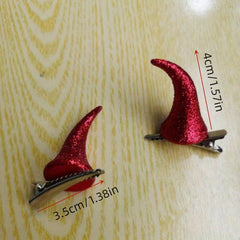 Halloween Red Horn Hair Clip COS Styling Headwear Unisex