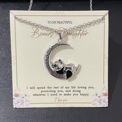 Crescent Panda Pendant Necklace Jewelry For Women Girls