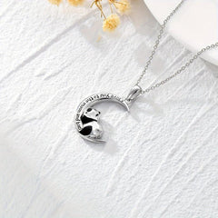 Crescent Panda Pendant Necklace Jewelry For Women Girls
