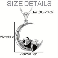 Crescent Panda Pendant Necklace Jewelry For Women Girls