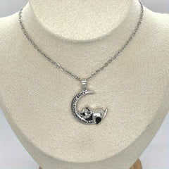 Crescent Panda Pendant Necklace Jewelry For Women Girls