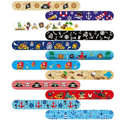 12 Pirate Party Pattern Bracelets for Kids Nautical Treasure Map Theme