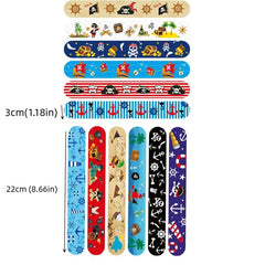 12 Pirate Party Pattern Bracelets for Kids Nautical Treasure Map Theme