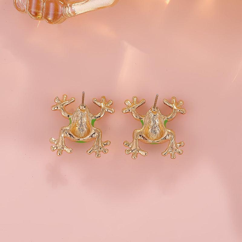Cartoon Animal Frog Alloy Earring Studs