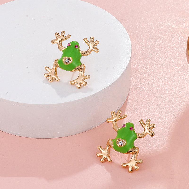 Cartoon Animal Frog Alloy Earring Studs
