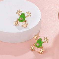 Cartoon Animal Frog Alloy Earring Studs