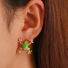Cartoon Animal Frog Alloy Earring Studs