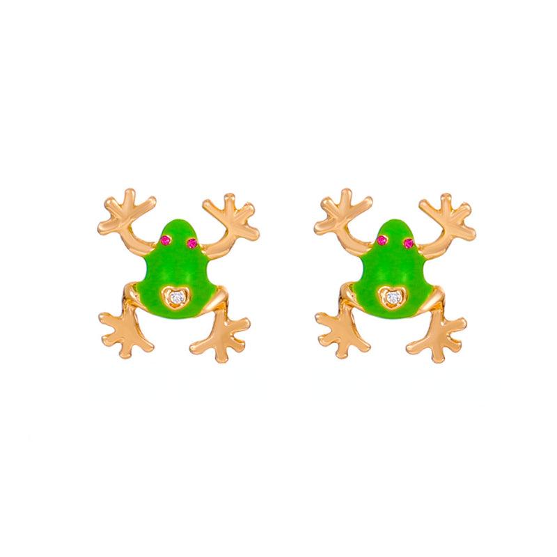 Cartoon Animal Frog Alloy Earring Studs