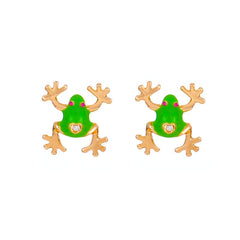 Cartoon Animal Frog Alloy Earring Studs