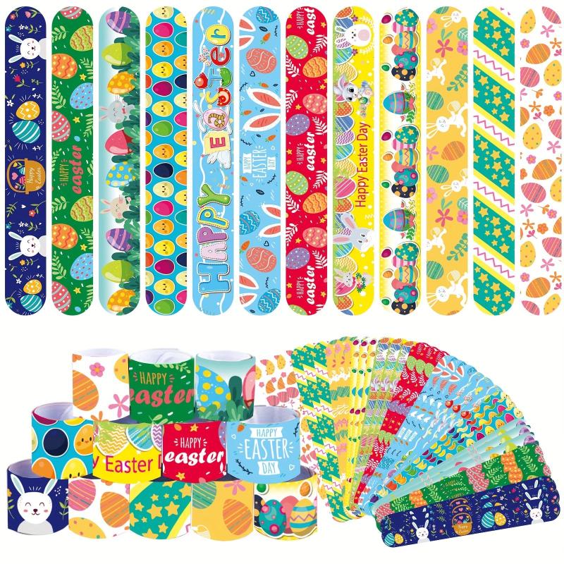 12pcs Easter Slap Bracelet Party Favor Toys, Children's Easter Party Favors