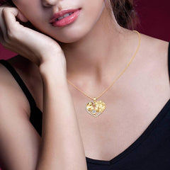 Lion Heart Gemstone Pendant Necklace - Fashionable Girl Jewelry