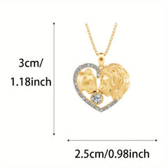 Lion Heart Gemstone Pendant Necklace - Fashionable Girl Jewelry