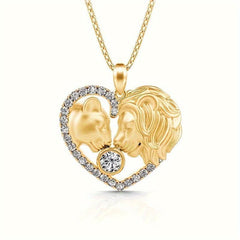 Lion Heart Gemstone Pendant Necklace - Fashionable Girl Jewelry