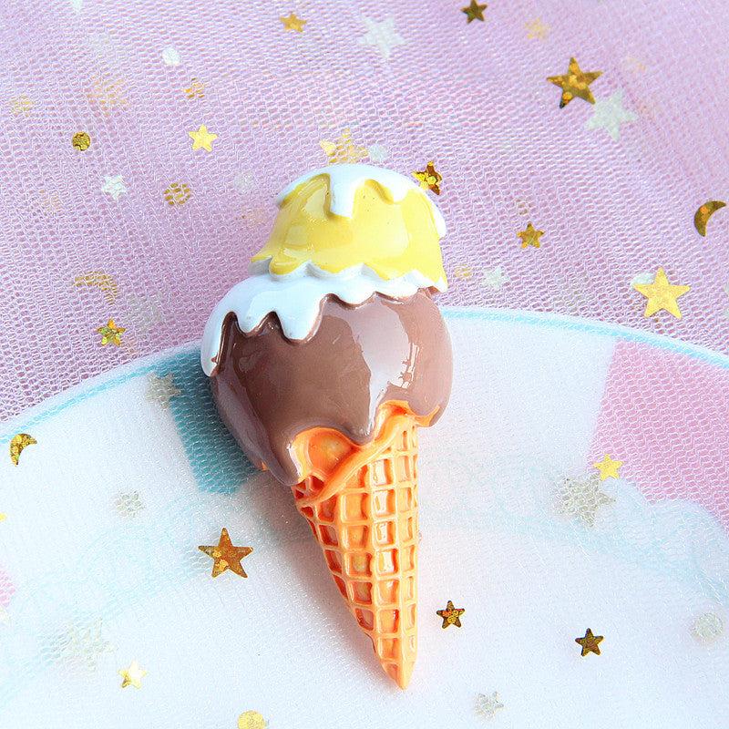 Ice Cream Cone Fridge Sticker DIY Resin Accessories