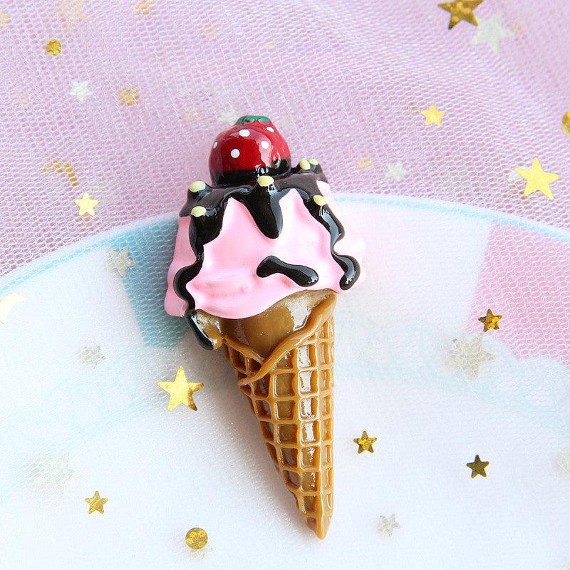 Ice Cream Cone Fridge Sticker DIY Resin Accessories