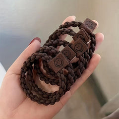 5pcs Smile Face High Elastic Head Rope Hair Band Hair Accessories