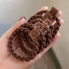5pcs Smile Face High Elastic Head Rope Hair Band Hair Accessories