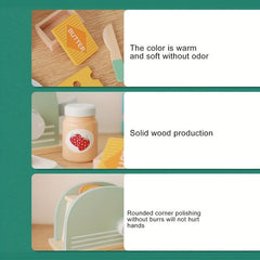 Wooden Toy Kitchen Pop up Toaster Set - Early Education Game