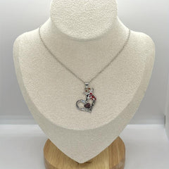 Giraffe Crystal Heart Pendant Necklace