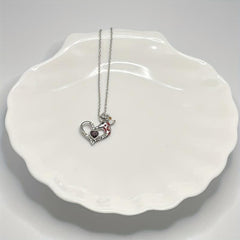 Giraffe Crystal Heart Pendant Necklace