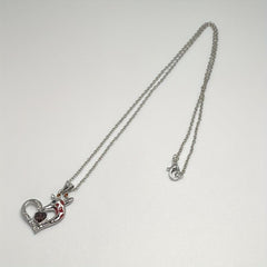 Giraffe Crystal Heart Pendant Necklace