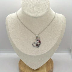 Giraffe Crystal Heart Pendant Necklace