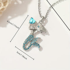Magical Mermaid Heart Pendant Necklace for Kids