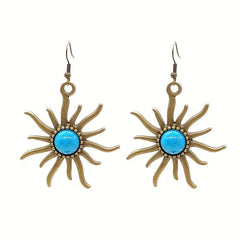 Retro Sun Earrings Sunburst Boho Style Earrings For Women Jewelry