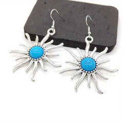 Retro Sun Earrings Sunburst Boho Style Earrings For Women Jewelry