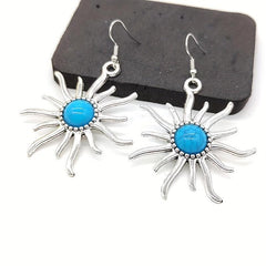 Retro Sun Earrings Sunburst Boho Style Earrings For Women Jewelry