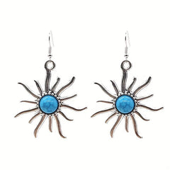Retro Sun Earrings Sunburst Boho Style Earrings For Women Jewelry