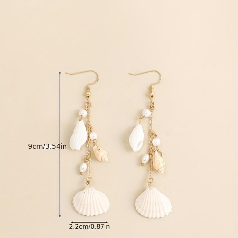 Stylish Shell Sea Snail Earrings for Party Wedding Banquet
