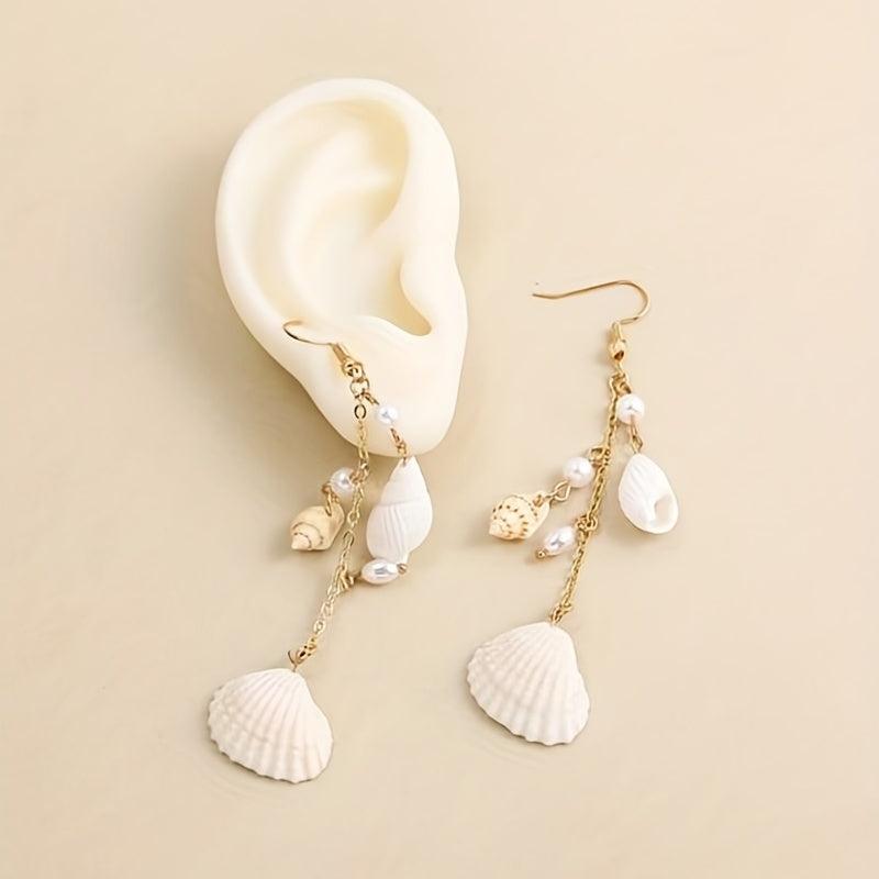 Stylish Shell Sea Snail Earrings for Party Wedding Banquet
