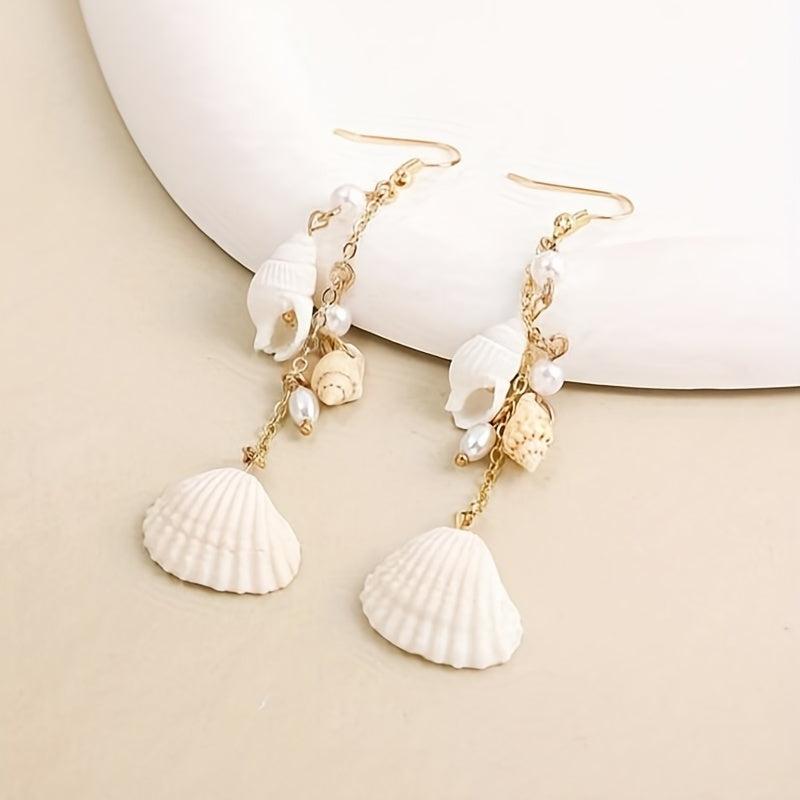 Stylish Shell Sea Snail Earrings for Party Wedding Banquet