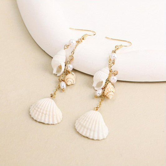 Stylish Shell Sea Snail Earrings for Party Wedding Banquet