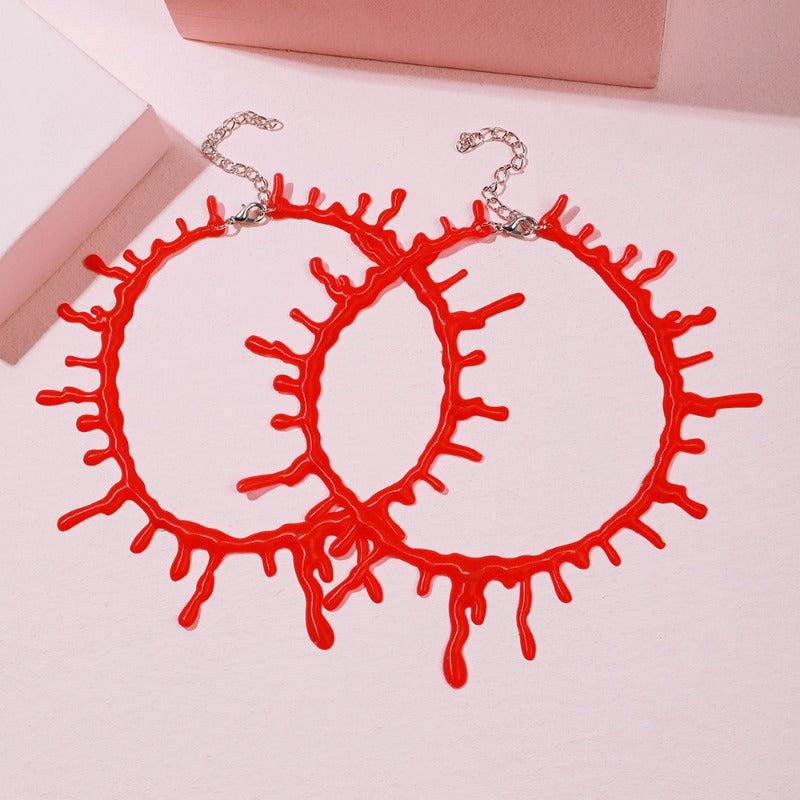 Dark Halloween Blood Necklace Masquerade Bloody Necklace