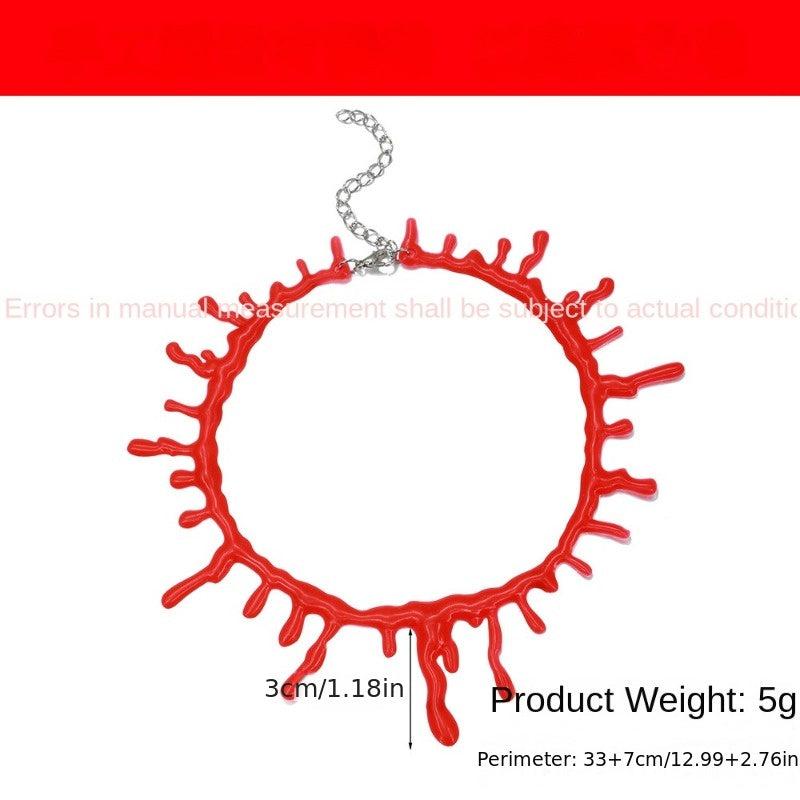 Dark Halloween Blood Necklace Masquerade Bloody Necklace