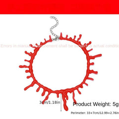Dark Halloween Blood Necklace Masquerade Bloody Necklace
