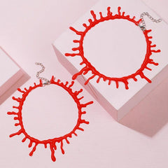 Dark Halloween Blood Necklace Masquerade Bloody Necklace