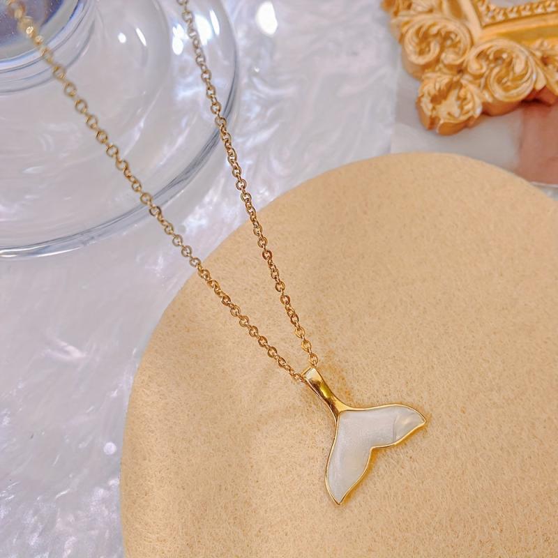 Steel Shell Mermaid Tail Pendant Necklace Gift For Girlfriend