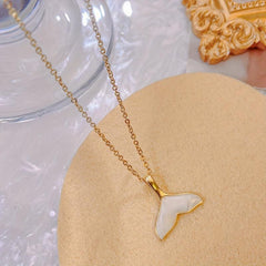Steel Shell Mermaid Tail Pendant Necklace Gift For Girlfriend