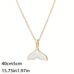 Steel Shell Mermaid Tail Pendant Necklace Gift For Girlfriend