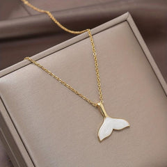 Steel Shell Mermaid Tail Pendant Necklace Gift For Girlfriend