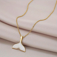 Steel Shell Mermaid Tail Pendant Necklace Gift For Girlfriend