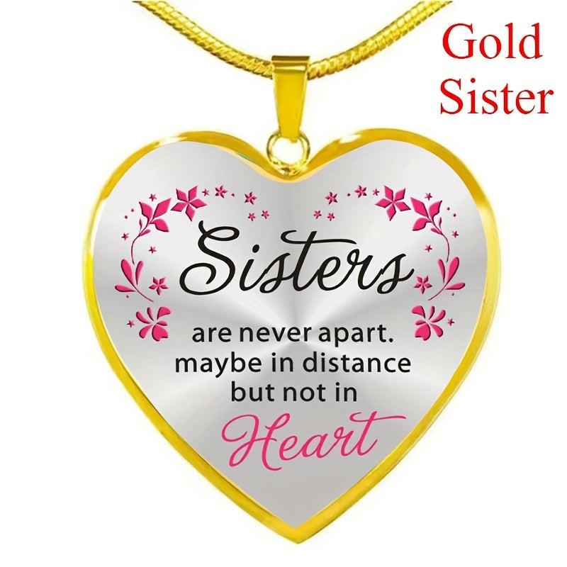 Daughter Love Pendant Snake Chain Peach Heart Alloy