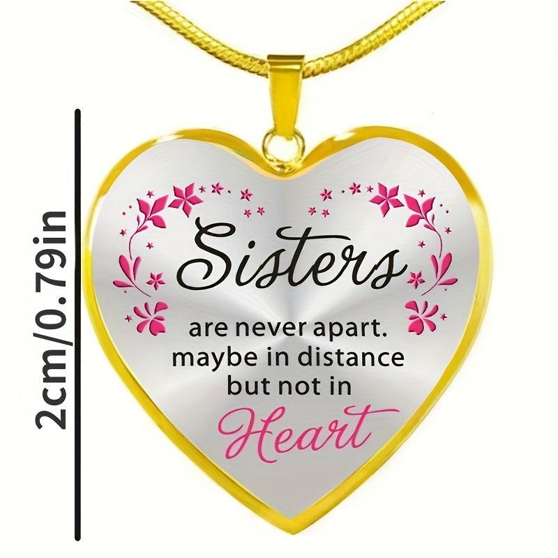 Daughter Love Pendant Snake Chain Peach Heart Alloy