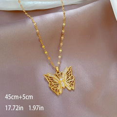Stainless Steel Butterfly Pendant Clavicle Chain for Women
