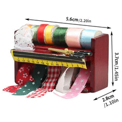 Toy House Mini Wooden Box Needle Thread Tool Holder Scene Accessories Cloth Box