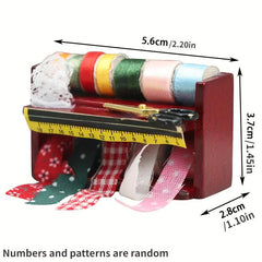 Toy House Mini Wooden Box Needle Thread Tool Holder Scene Accessories Cloth Box