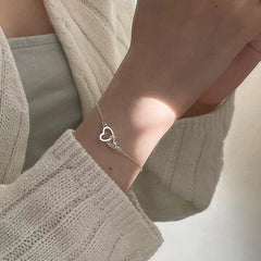 Titanium Steel Love Pendant Bracelet Heart Party Jewelry